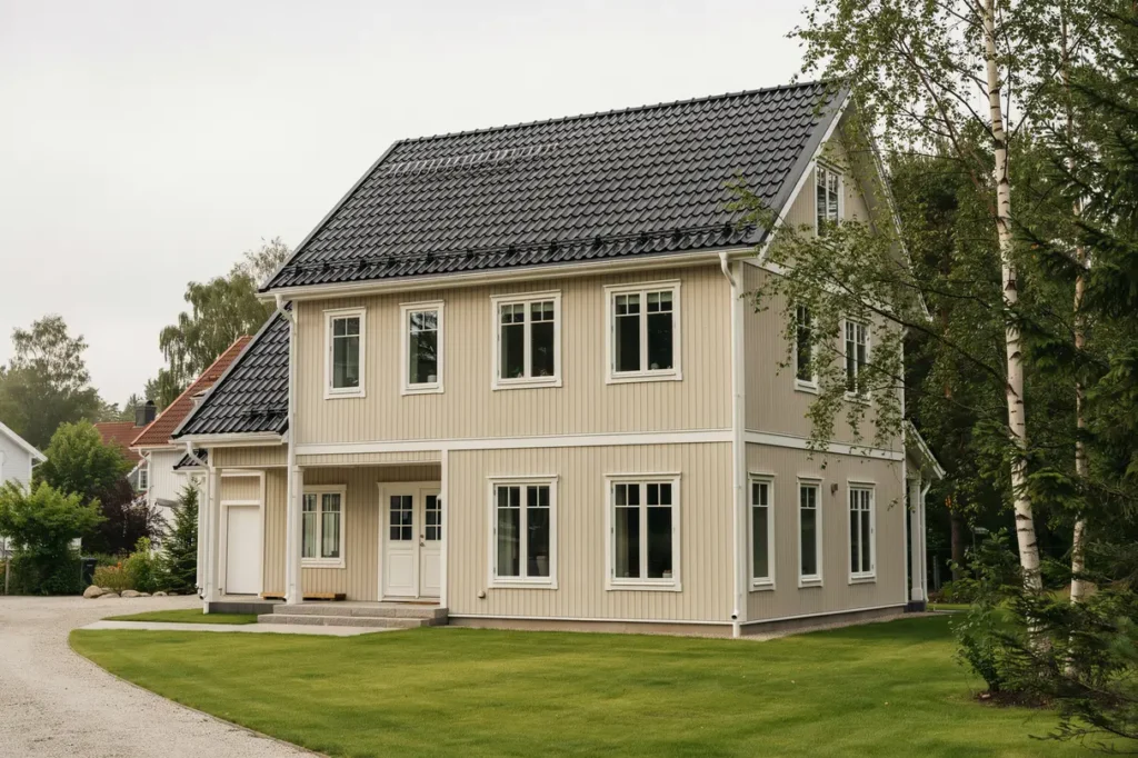 takl ggning av nytt shingeltak p villa i handen haninge